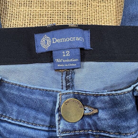 Democracy Luxe High Rise "Ab"solution Ankle Length Skinny Jeans Size 12 33x27 - Picture 3 of 6
